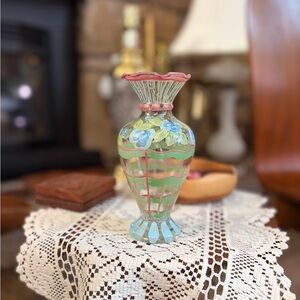Tracy Porter Vintage Hand Painted Glass Vase